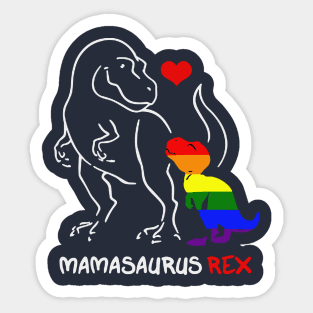 Funny Mama Saurus Rex Lgbt Rainbow Sticker